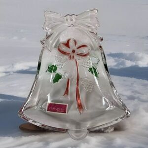 MIKASA CRYSTAL DISH BELL SHAPED 6.75 IN HOLIDAY BELLS COLLECTION NIB Christmas